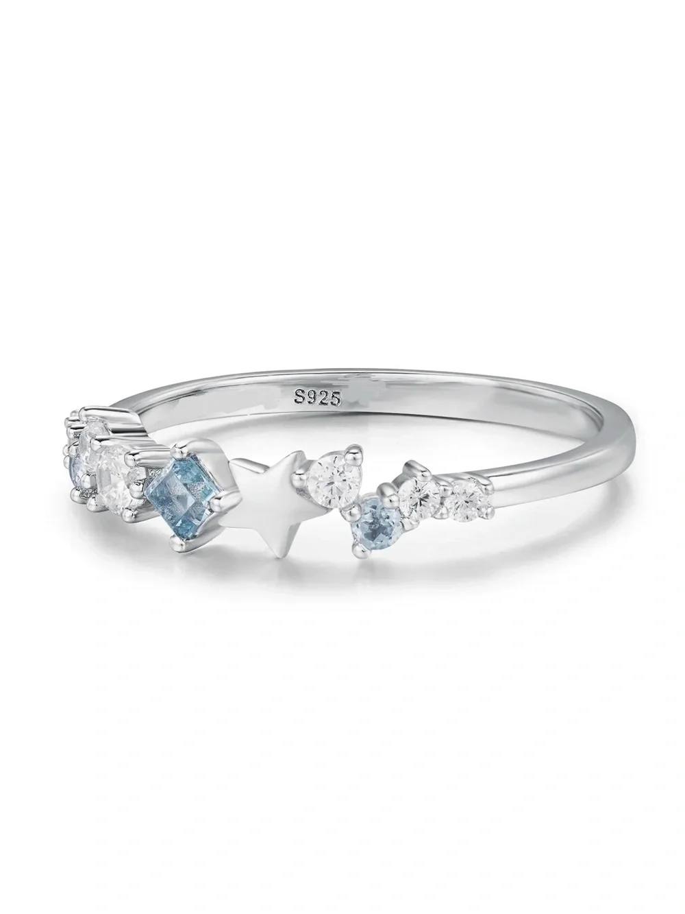 Star Inlaid Zircon Ring